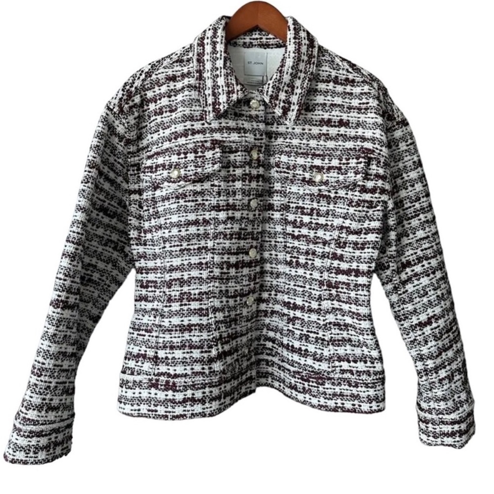 St. John broken plaid Tweed jacket size 12